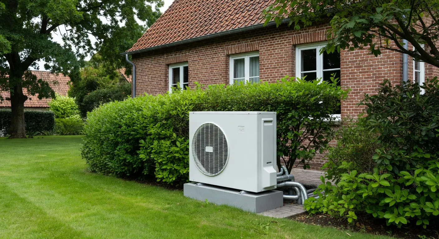 Pompe à chaleur installée dans une maison belge